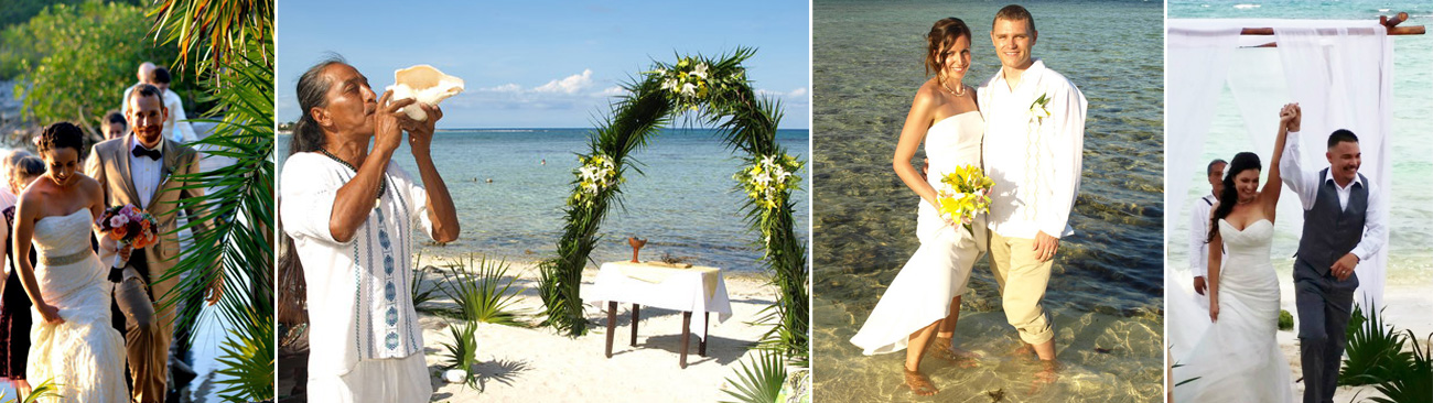 Akumal Mexico Maya Wedding Ceremony on the Beach