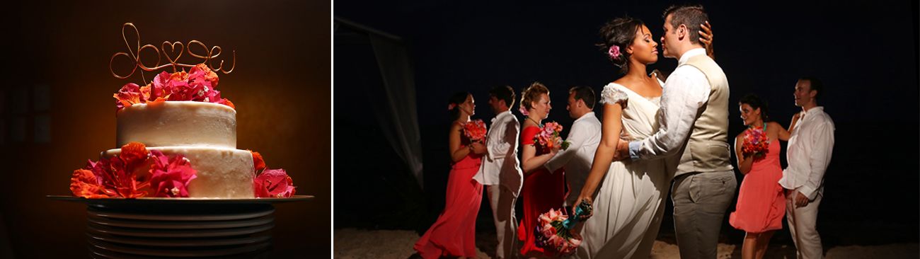 Akumal Mexico Wedding Cake and Reception Dance