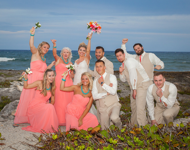 akumal beach wedding party
